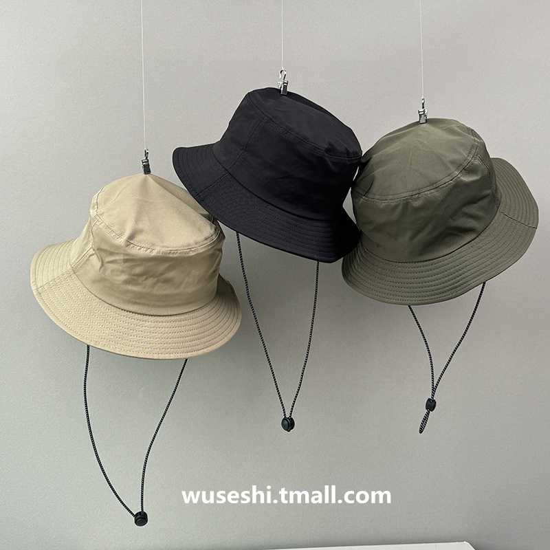 アウトドア向け紐付きバケットハット