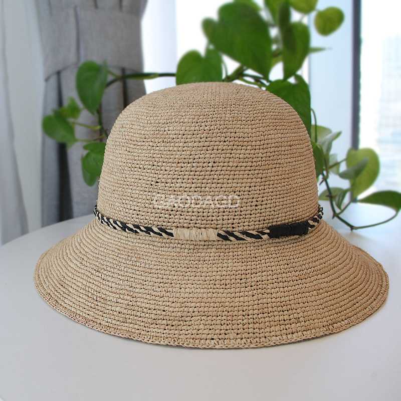 バケットハット 涼やか手編みバケットハット 夏の日差しよけ帽子