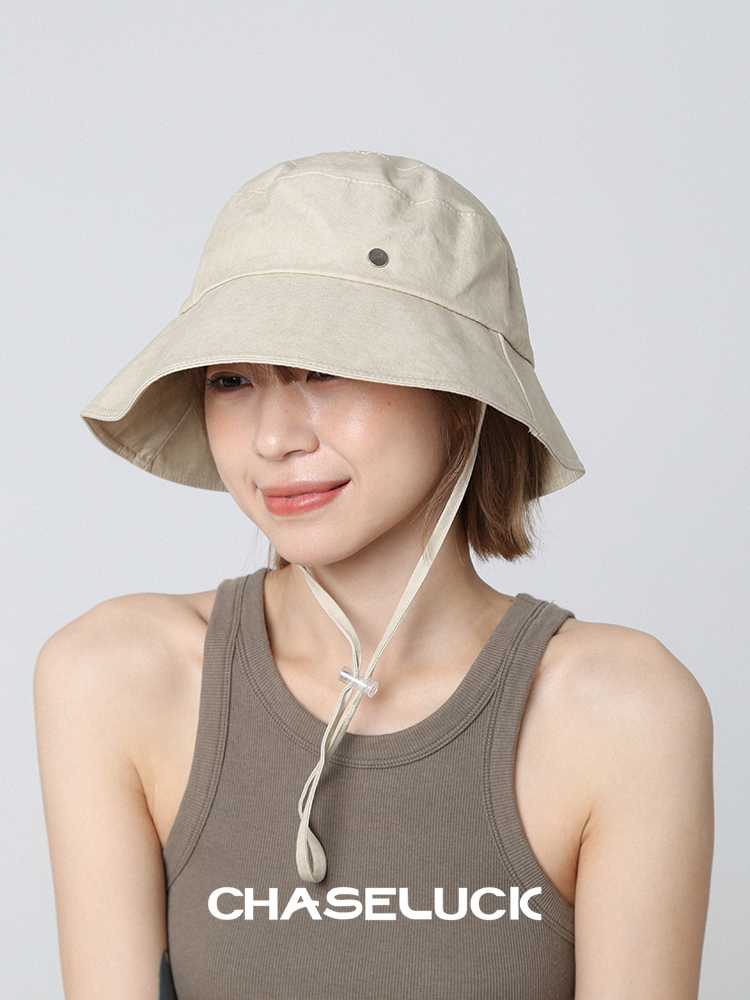 バケットハット 風を感じる紐付きバケットハット