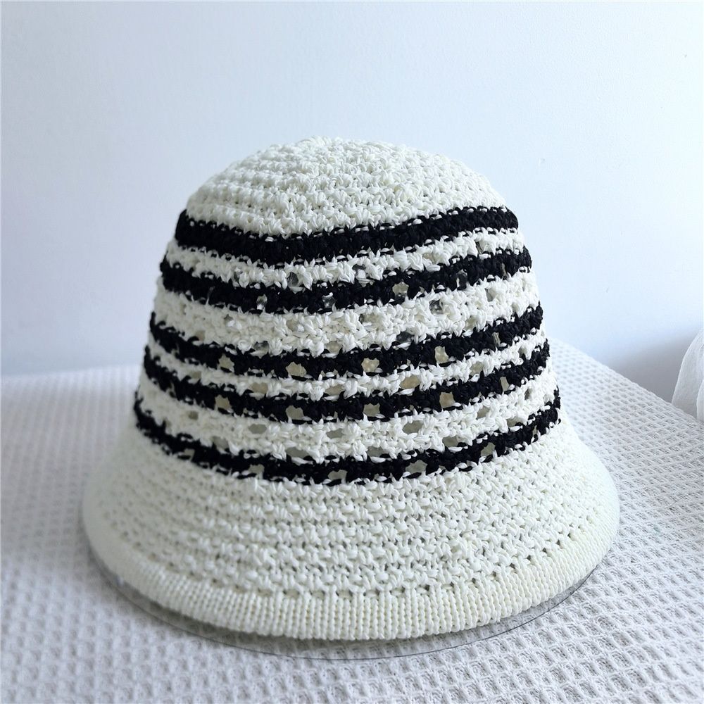 バケットハット 涼やか透かし編みバケットハット