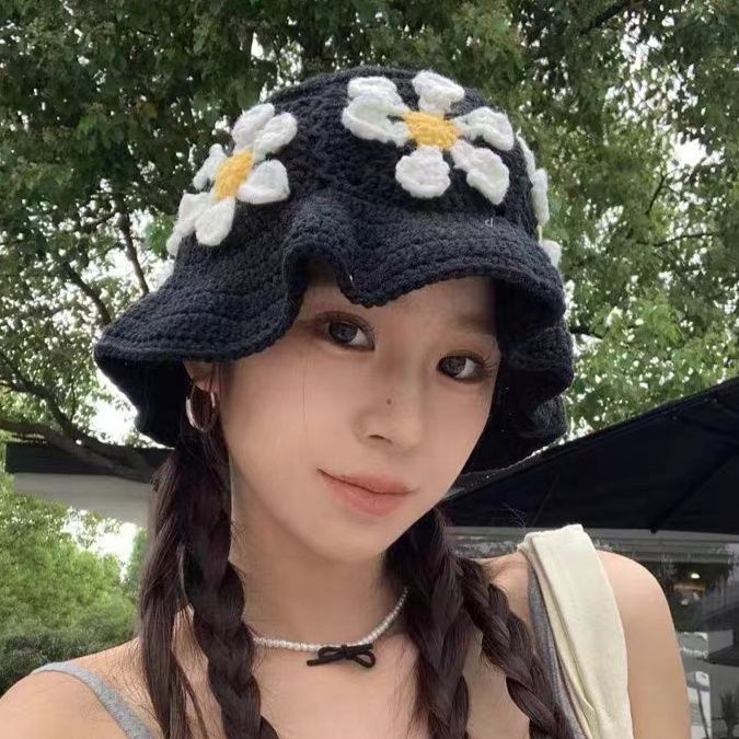 バケットハット 花咲く優しさ 手編みバケットハット