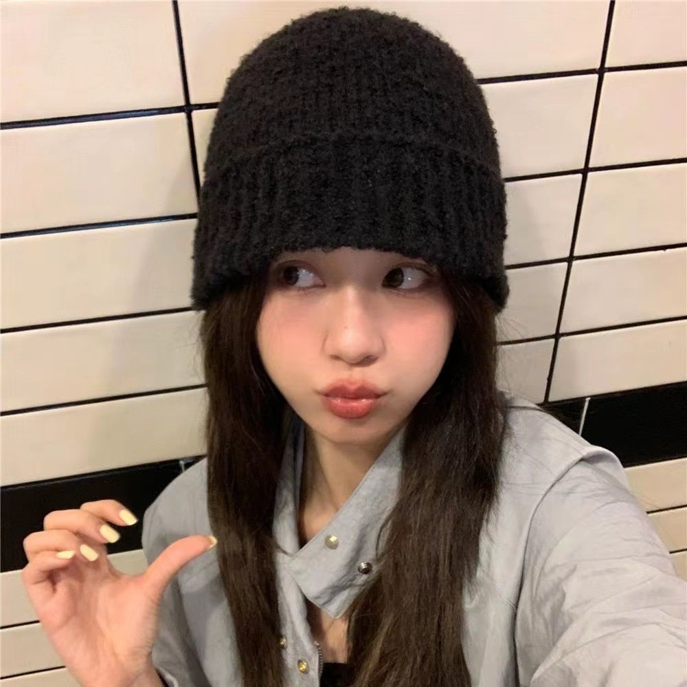 バケットハット ふわふわ毛糸のゆったりバケット帽子