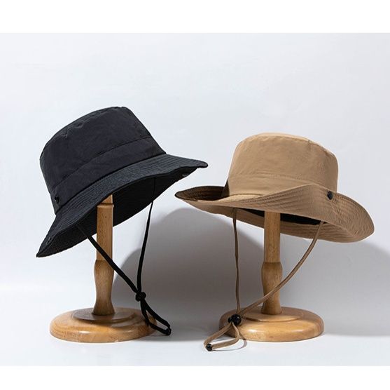 バケットハット 機能性抜群あご紐付きアウトドアバケットハット