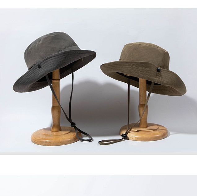 バケットハット 機能性抜群あご紐付きアウトドアバケットハット