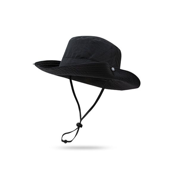 バケットハット 機能性抜群あご紐付きアウトドアバケットハット