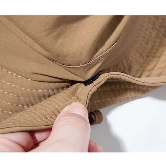 バケットハット 機能性抜群あご紐付きアウトドアバケットハット