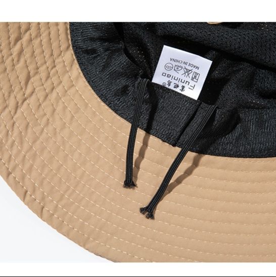 バケットハット 機能性抜群あご紐付きアウトドアバケットハット