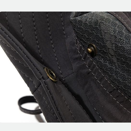 バケットハット 多機能アウトドア対応紐付きつば広帽子