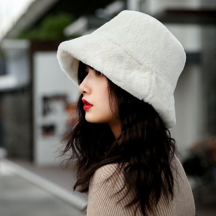 もこもこ冬のバケットハット　ファーバケハ