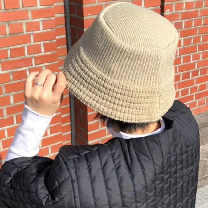 バケットハット 編み物ニット帽子 バケットハット 女性用 韓国風ファッション 女性用 秋冬 全5色