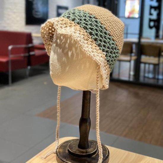 バケットハット 秋冬新作 編み物 ニット帽 手編み風バケット帽 紫外線対策 男女兼用