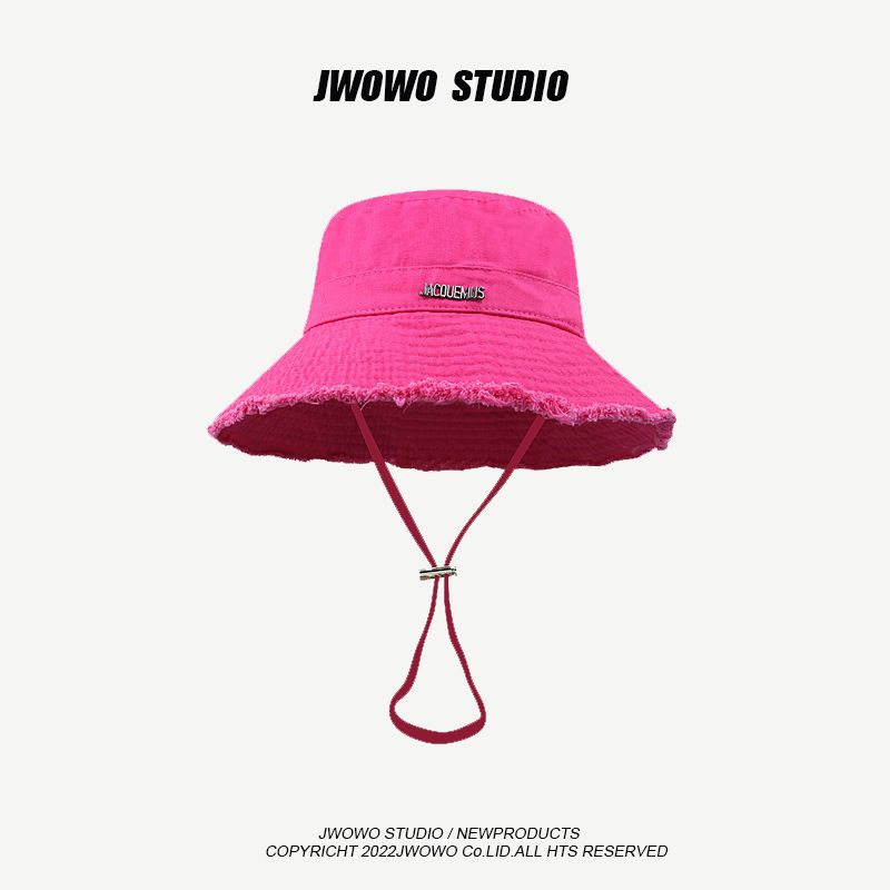 バケットハット アウトドア ロゴ付き 紐付きバケットハット