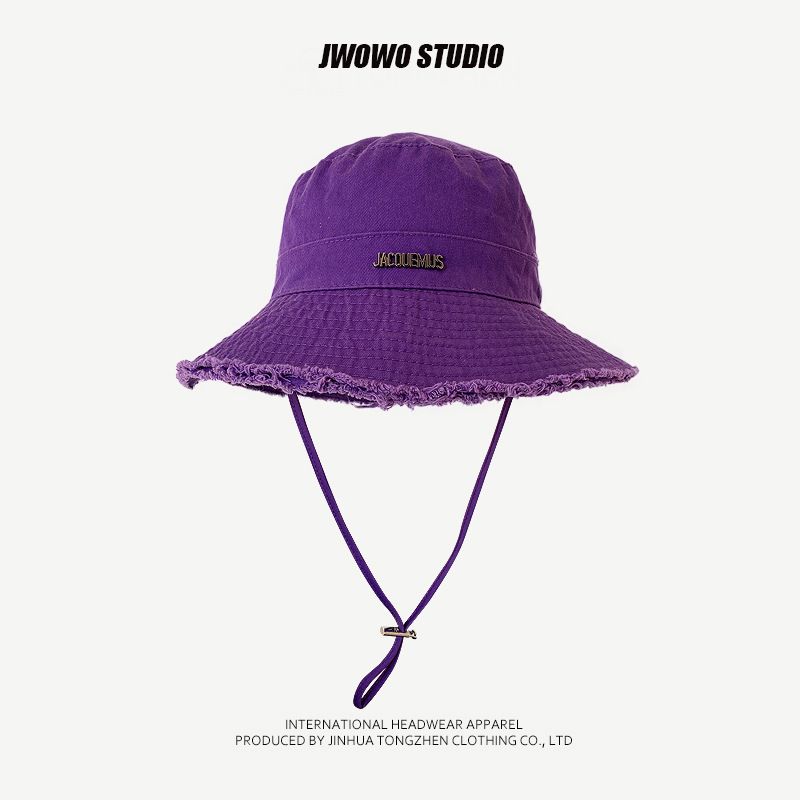 バケットハット アウトドア ロゴ付き 紐付きバケットハット