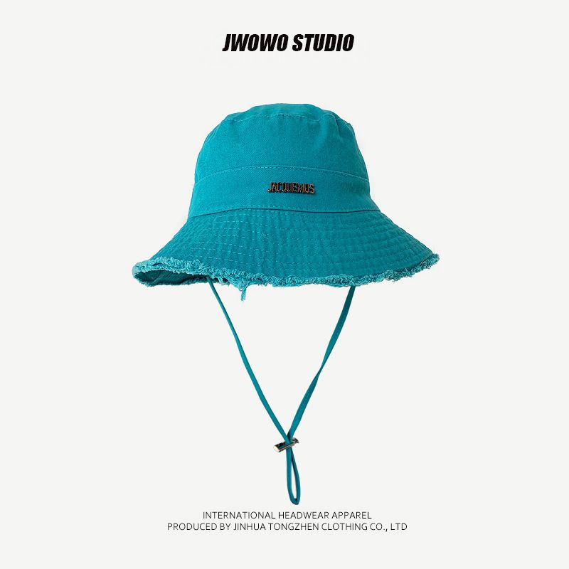 バケットハット アウトドア ロゴ付き 紐付きバケットハット