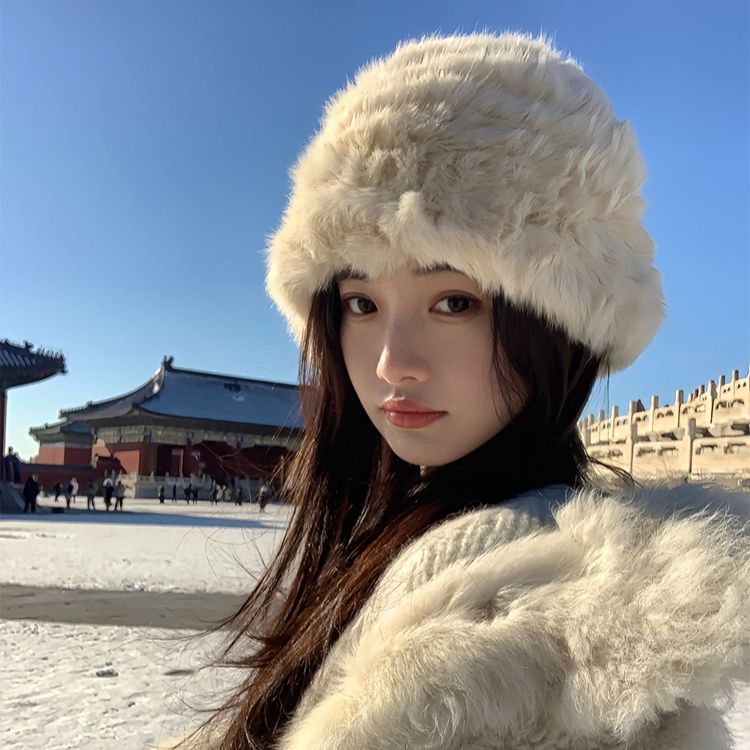 バケットハット ふわふわファーバケットハット