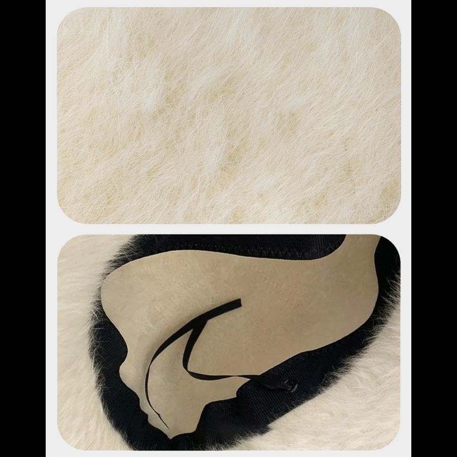 バケットハット ふわふわアンゴラ ラビットファー バケットハット