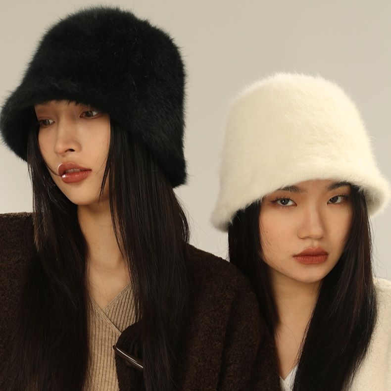 バケットハット アンゴラ リッチ ファー 保温 バケットハット