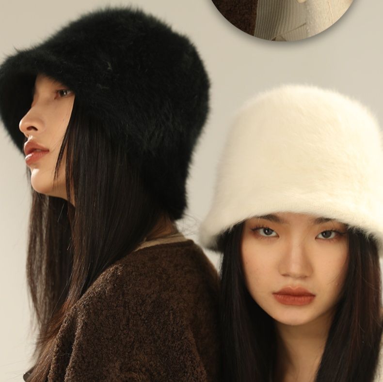 バケットハット アンゴラ リッチ ファー 保温 バケットハット