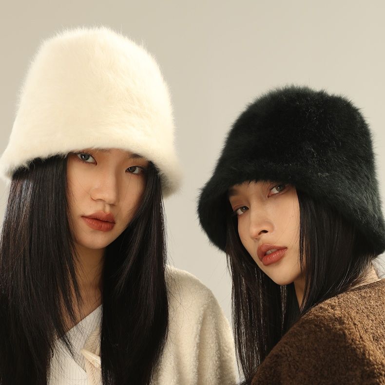 バケットハット アンゴラ リッチ ファー 保温 バケットハット