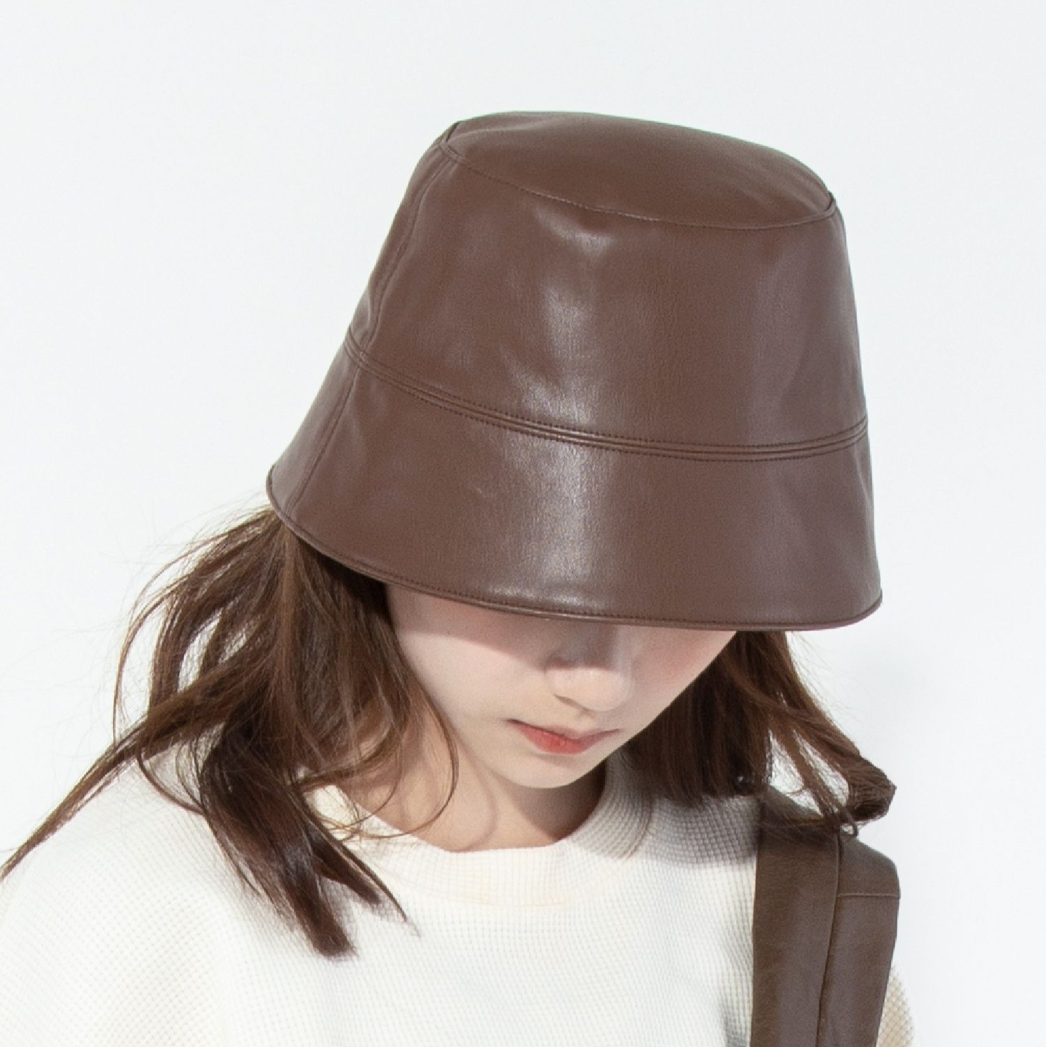 バケットハット エコ 合成皮革 バケットハット