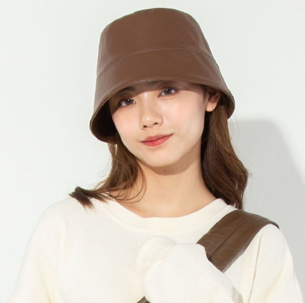 バケットハット エコ 合成皮革 バケットハット