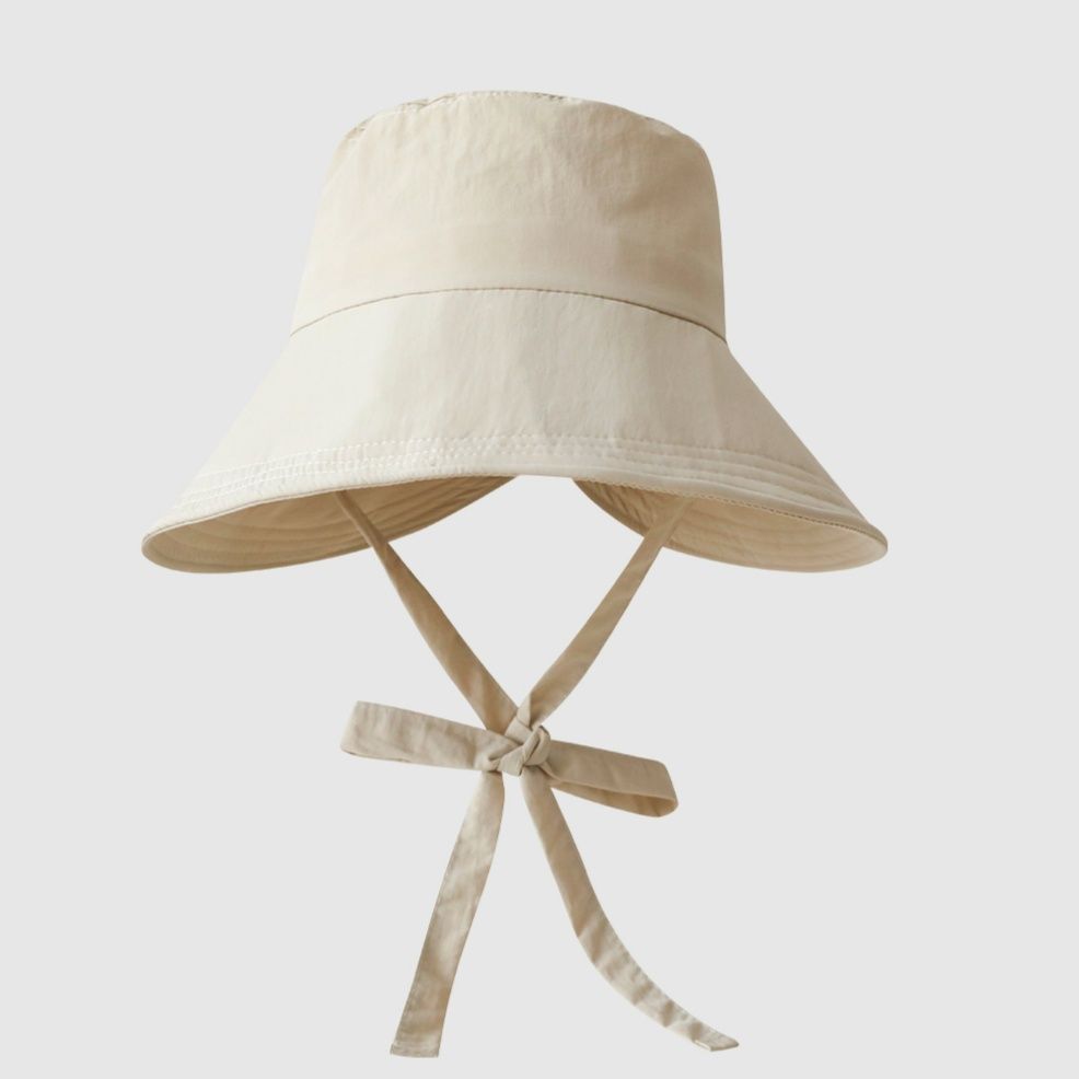 やわらか素材 あご紐付きバケットハット