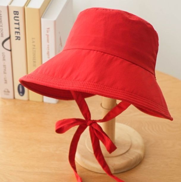 やわらか素材 あご紐付きバケットハット