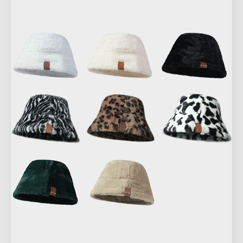バケットハット 柔らか起毛素材のアニマル柄バケットハット