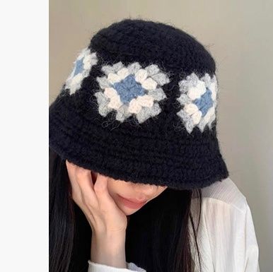 バケットハット 手編みかぎ針花モチーフバケットハット