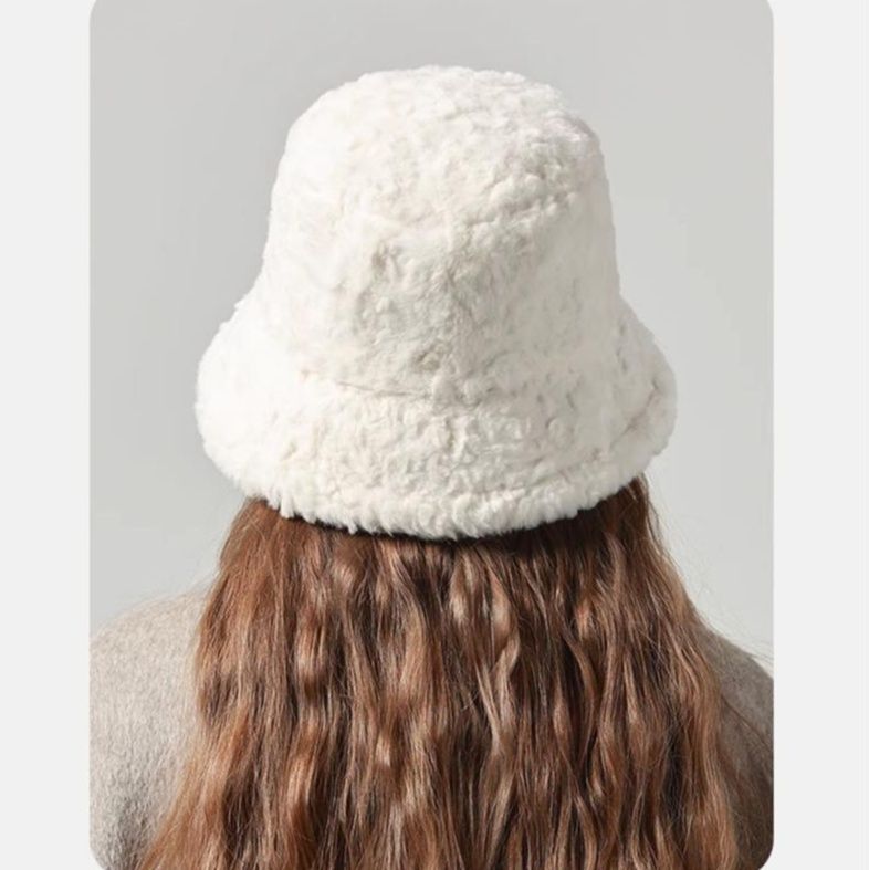 バケットハット ふわふわボリュームファー素材バケットハット