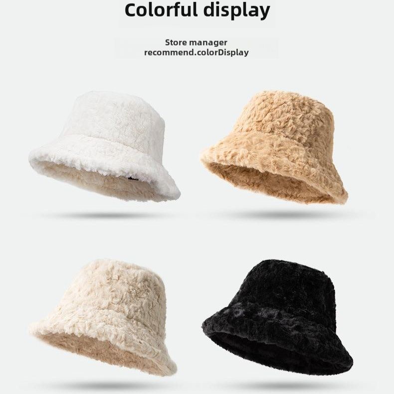 バケットハット ふわふわボリュームファー素材バケットハット