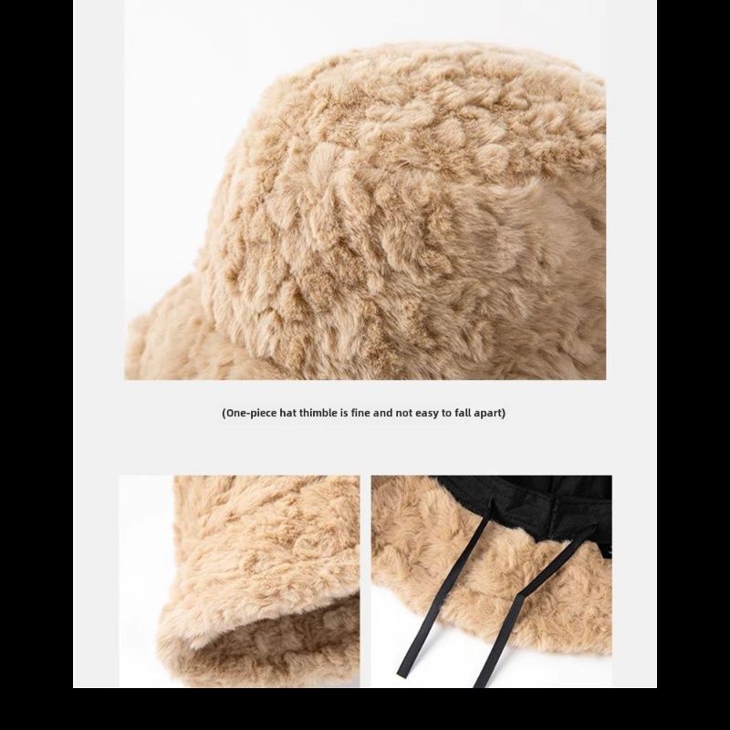 バケットハット ふわふわボリュームファー素材バケットハット