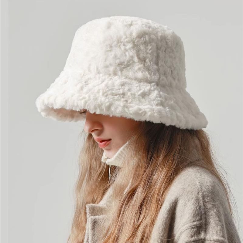 バケットハット ふわふわボリュームファー素材バケットハット