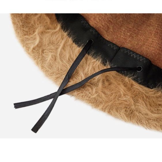 バケットハット もこもこファー素材の暖かバケットハット