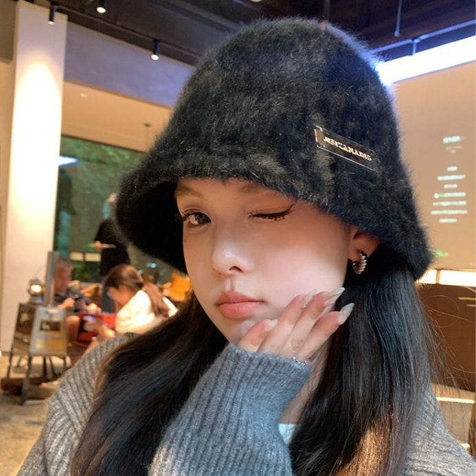 バケットハット もこもこファー素材の暖かバケットハット