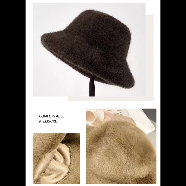 バケットハット もこもこファー素材のあったかバケットハット
