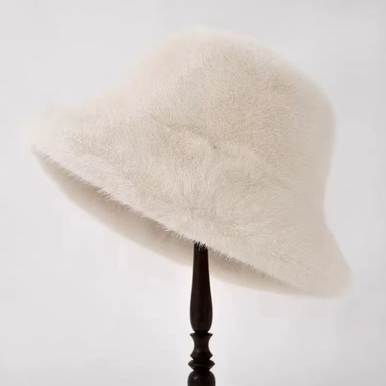 バケットハット もこもこファー素材のあったかバケットハット