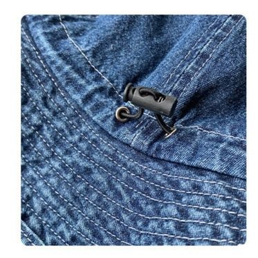 バケットハット ヴィンテージ風デニム生地のつば広バケットハット