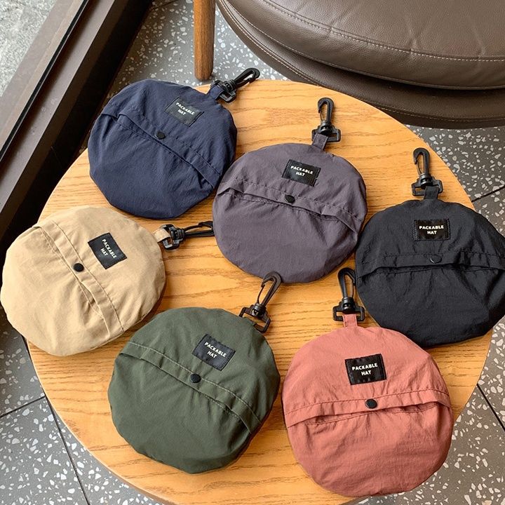 バケットハット 折りたたみ式 防水加工 紐付きバケットハット