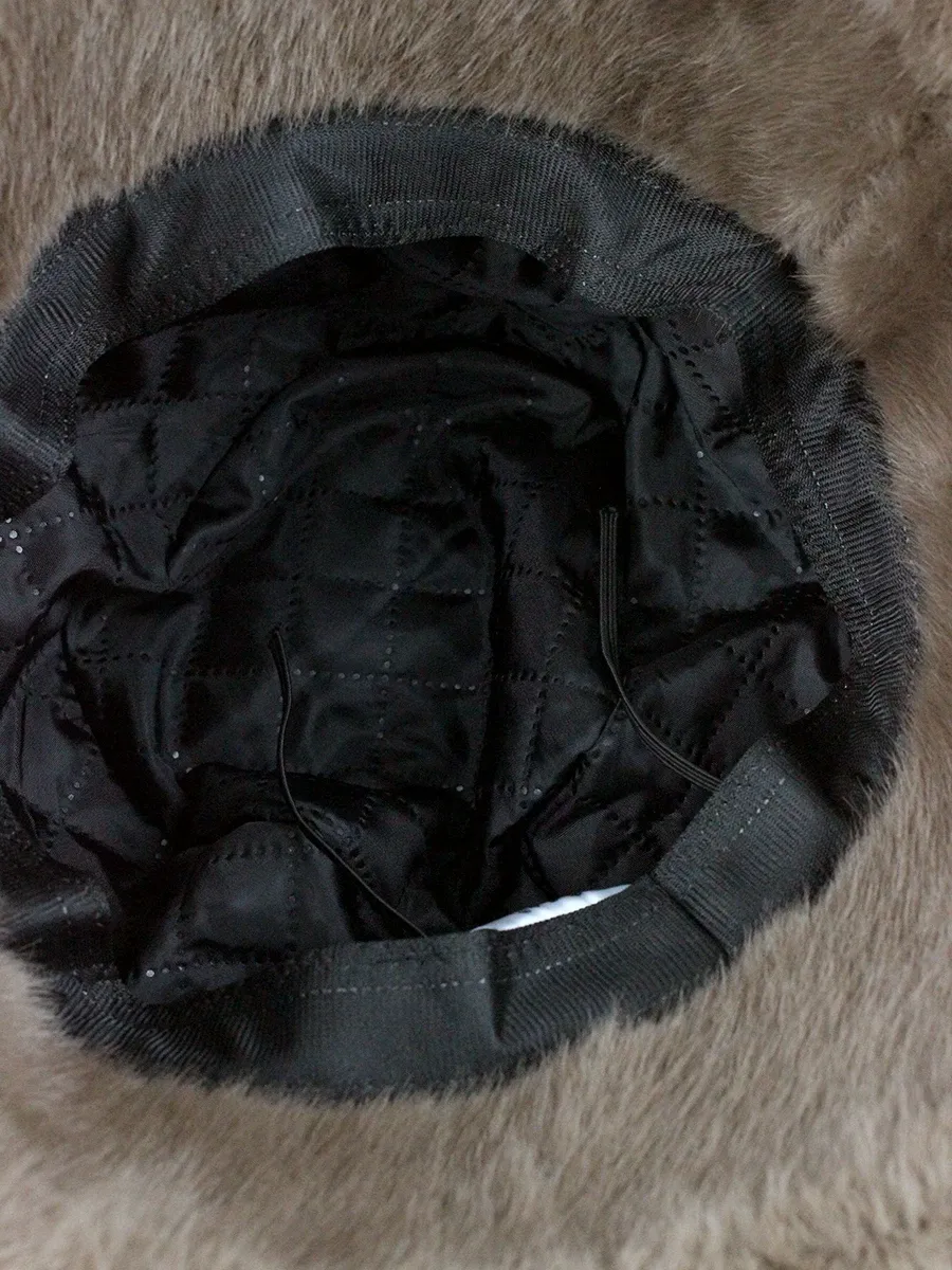 バケットハット ふわふわもこもこファー素材の防寒バケットハット