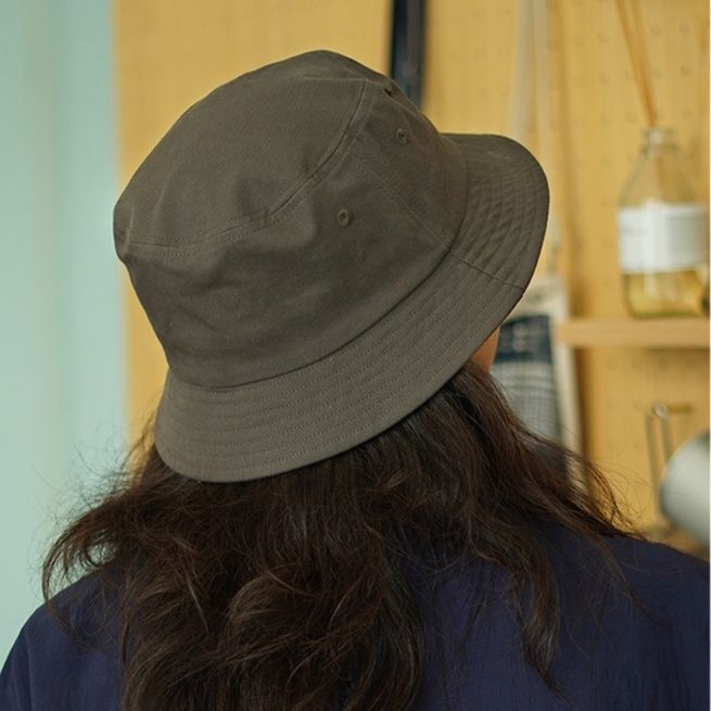 バケットハット 子供～大きめ大人サイズ　シンプル風合い 紐付きバケットハット