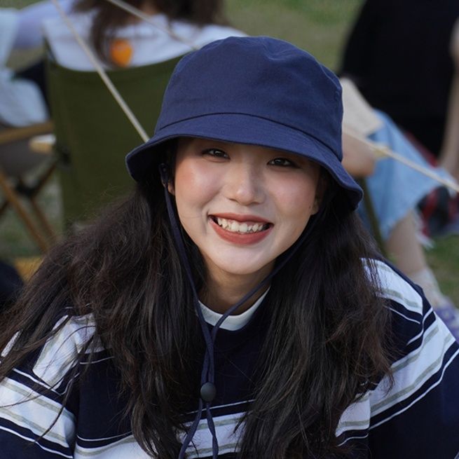 バケットハット 子供～大きめ大人サイズ　シンプル風合い 紐付きバケットハット