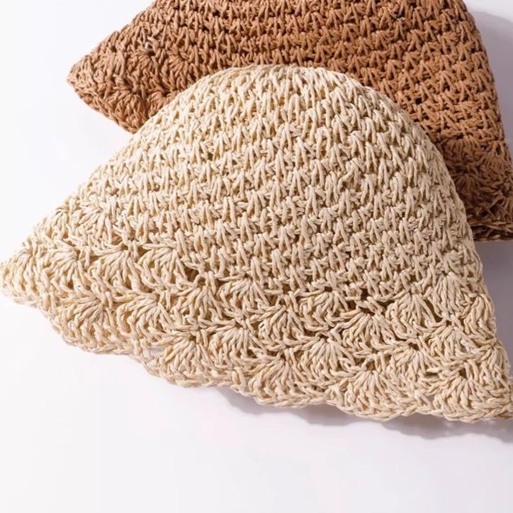 バケットハット ふんわり立体編み地 編み物バケットハット