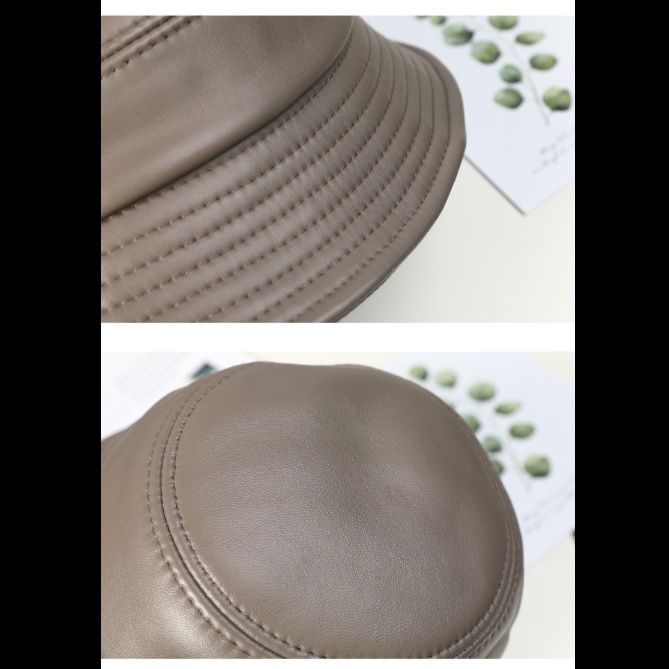 バケットハット 上質 なめらか 本革バケットハット