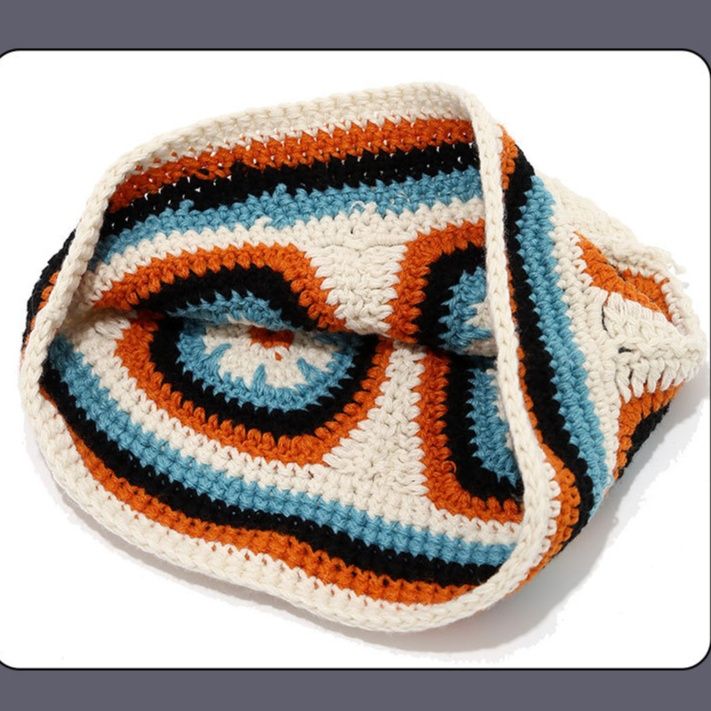 バケットハット 甘美な雪花モチーフ 手編みバケットハット