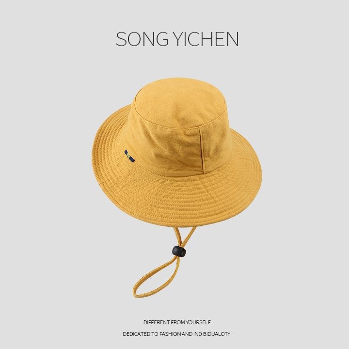 バケットハット 刺繍ワンポイント付き 紐付きバケットハット