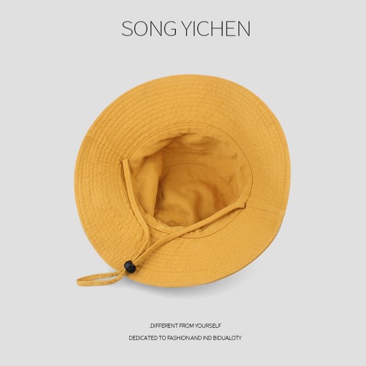 バケットハット 刺繍ワンポイント付き 紐付きバケットハット