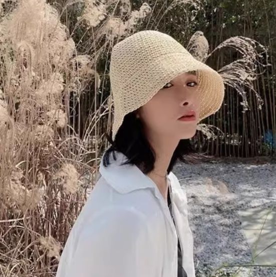 バケットハット 透かし編みが美しい 手編みバケットハット