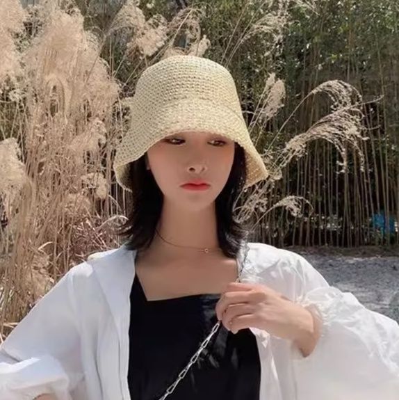 バケットハット 透かし編みが美しい 手編みバケットハット