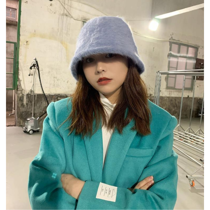 バケットハット ふわふわファー素材 暖か ファーバケットハット